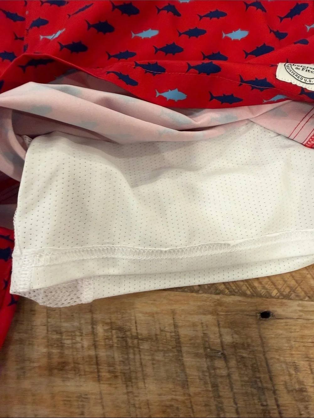 Abercrombie Kids Red Fish Print Swim Shorts